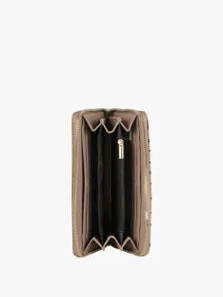 B.Cavalli Portafoglio rettangolare da donna con stampe - taupe