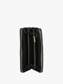 B.Cavalli Portafoglio rettangolare da donna con stampe - nero