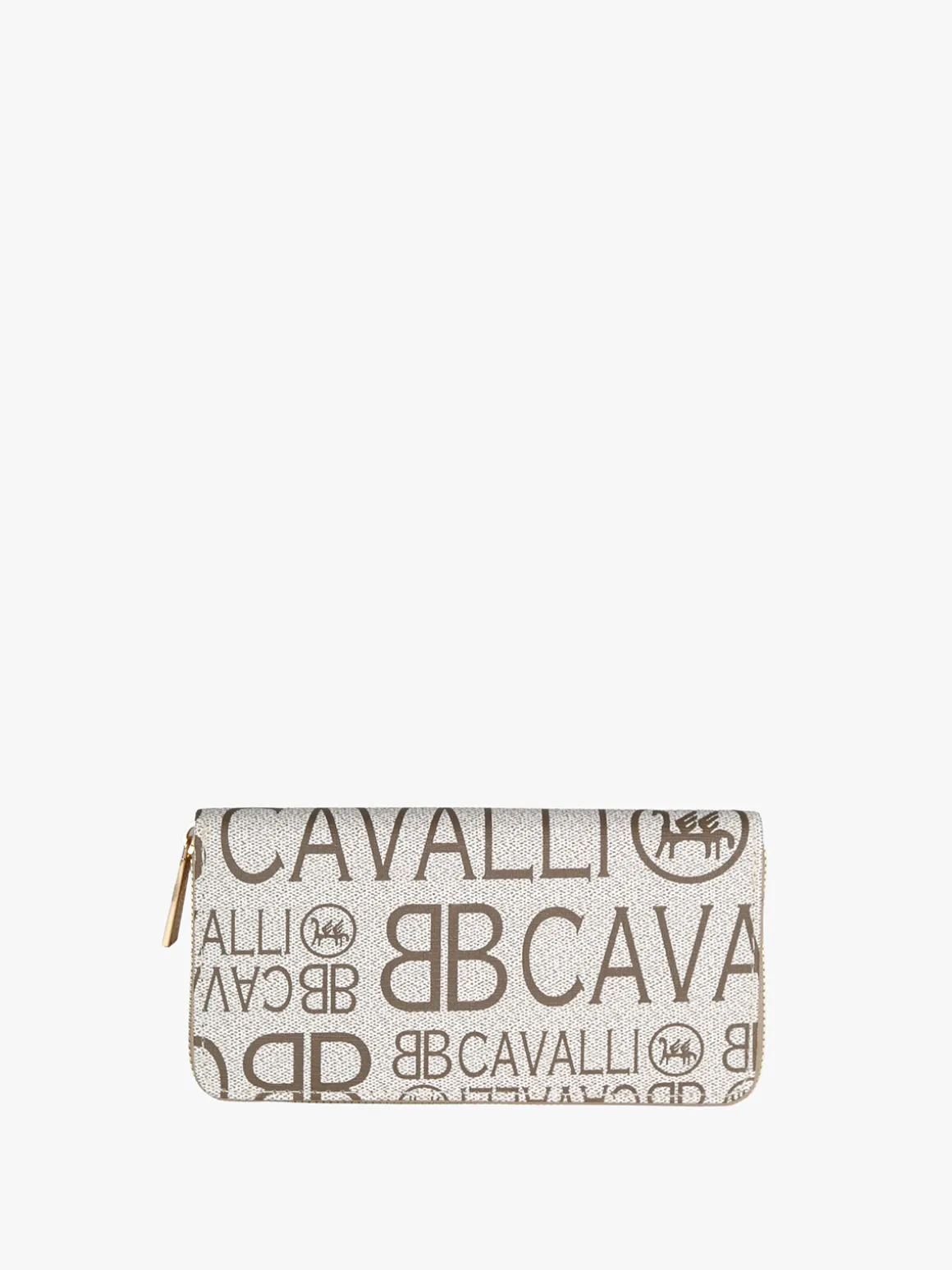 B.Cavalli Portafoglio rettangolare da donna con stampe - beige