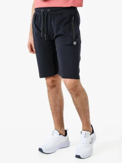 Be Board Bermuda sportivi da uomo in cotone con coulisse - blu scuro