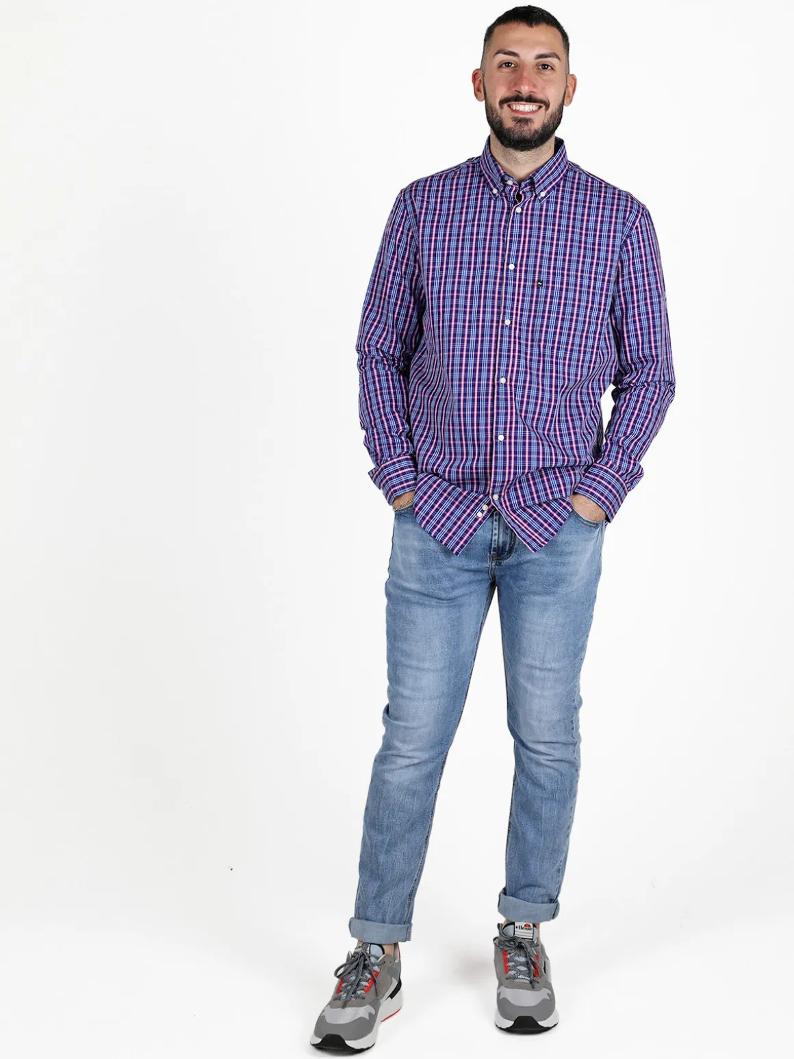Be Board Camicia da uomo regular fit a fantasia
