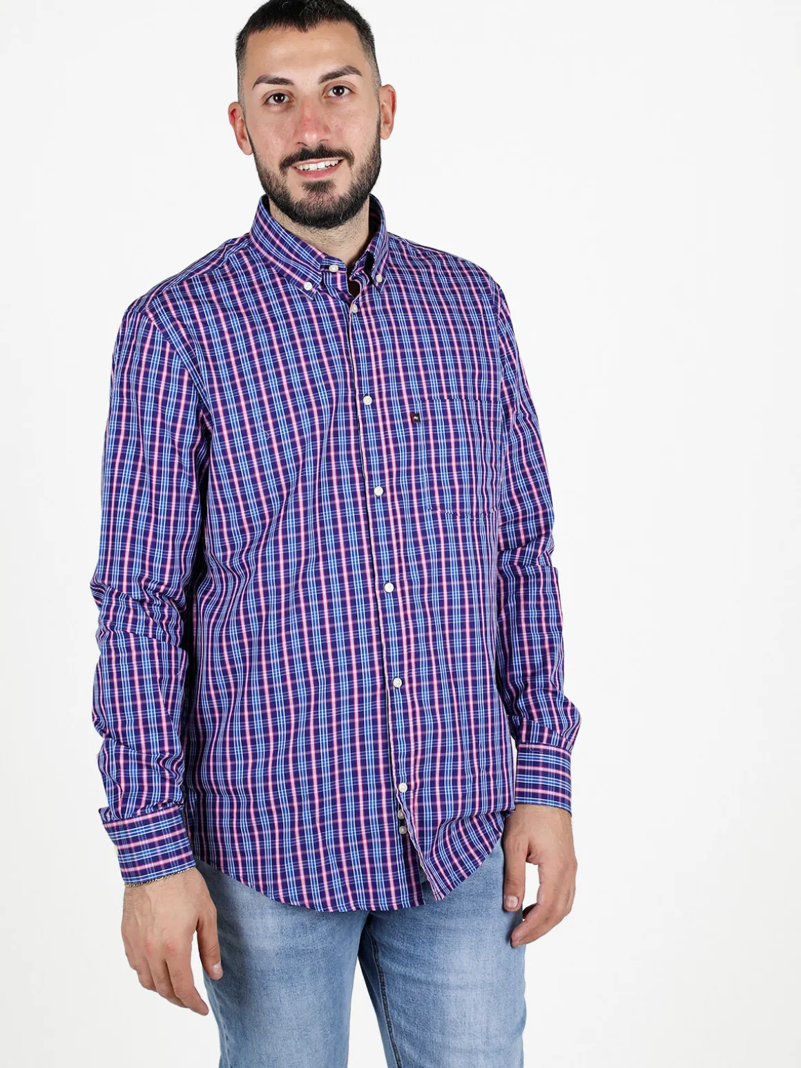 Be Board Camicia da uomo regular fit a fantasia