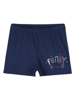 Be Board Canotta girocollo con disegni + shorts blu completo 2 pezzi in cotone