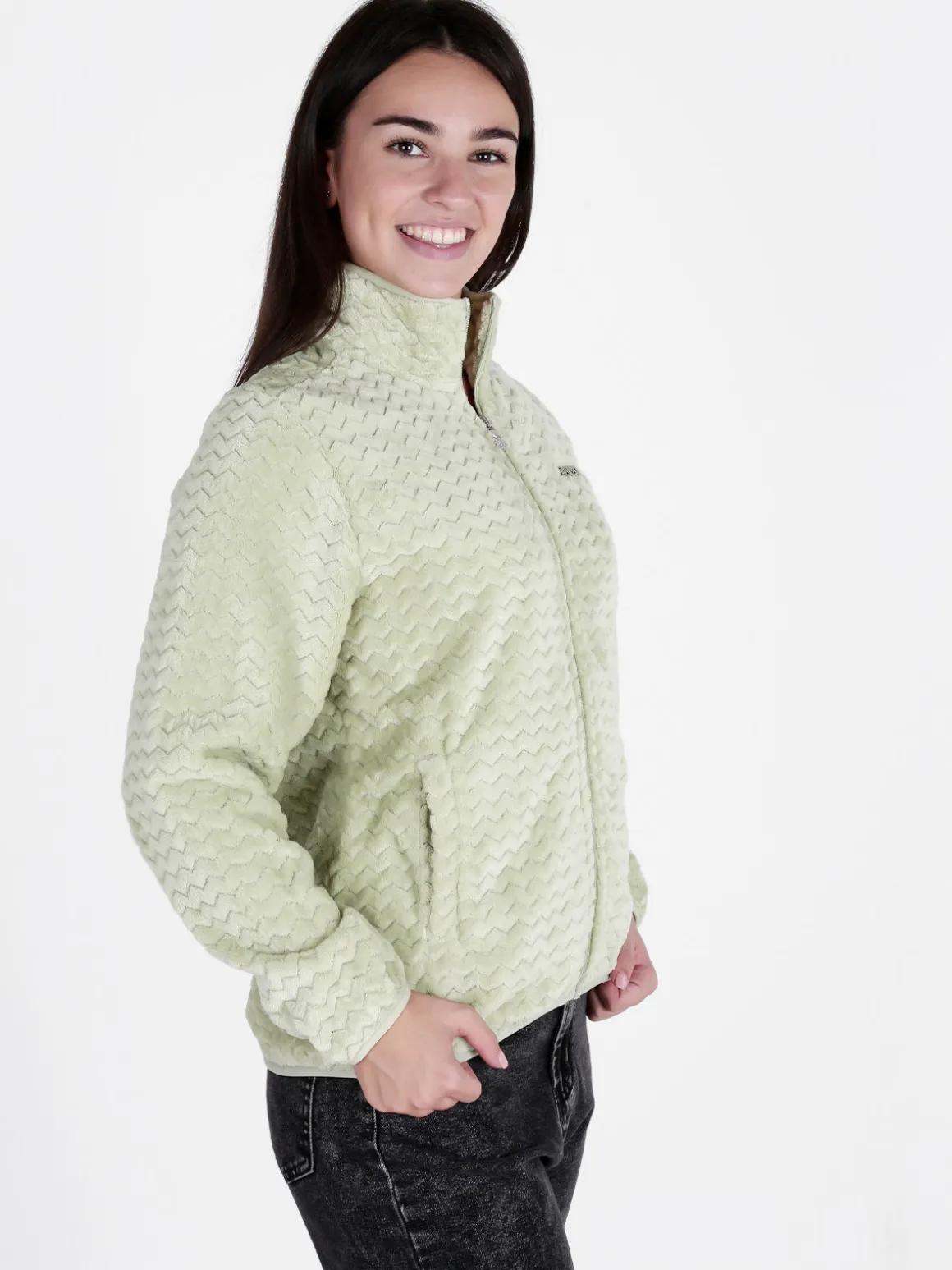 Be Board Felpa donna con zip in ecopelliccia