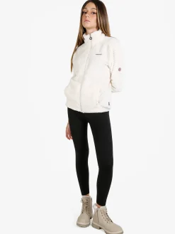 Be Board Felpa donna full zip in pile - panna