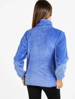 Be Board Felpa donna full zip in pile - azzurro