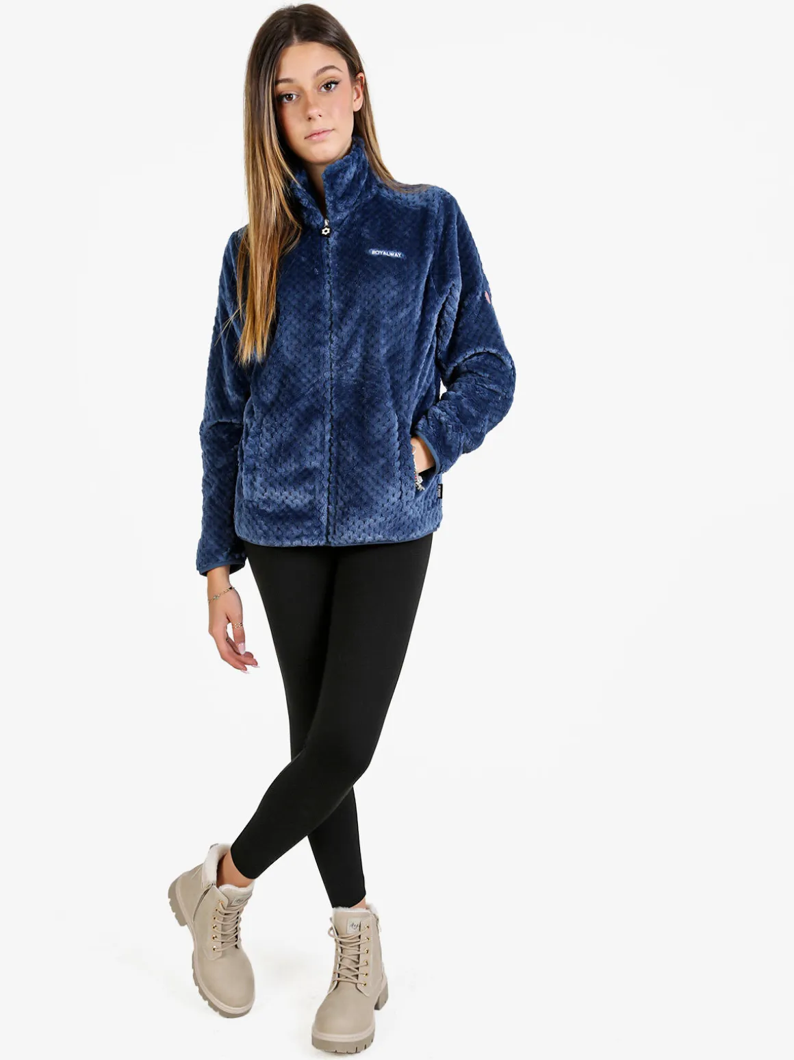 Be Board Felpa donna full zip in pile - avion