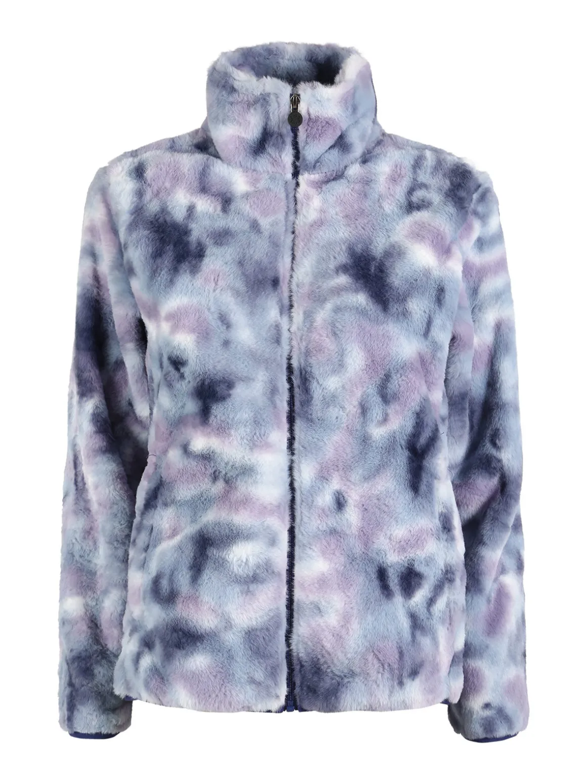 Be Board Felpa donna in ecopelo a collo alto con zip - blu