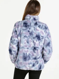 Be Board Felpa donna in ecopelo a collo alto con zip - blu