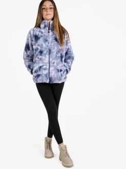 Be Board Felpa donna in ecopelo a collo alto con zip - blu