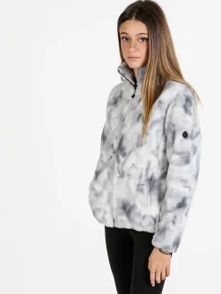 Be Board Felpa donna in ecopelo a collo alto con zip - perla