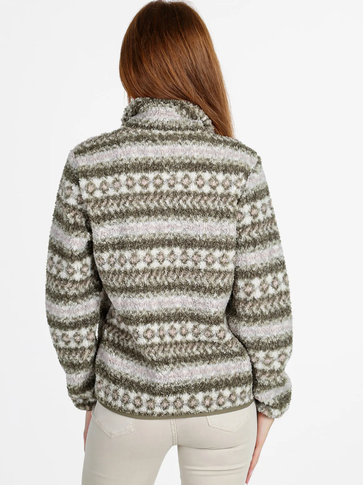 Be Board Felpa donna invernale teddy con zip - verde