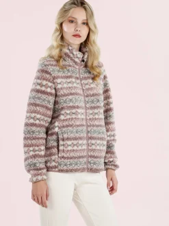 Be Board Felpa donna invernale teddy con zip - rosa