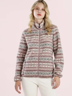 Be Board Felpa donna invernale teddy con zip - rosa