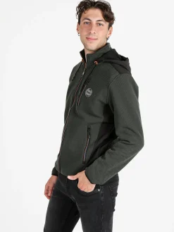 Be Board Felpa invernale da uomo con cappuccio e zip - nero