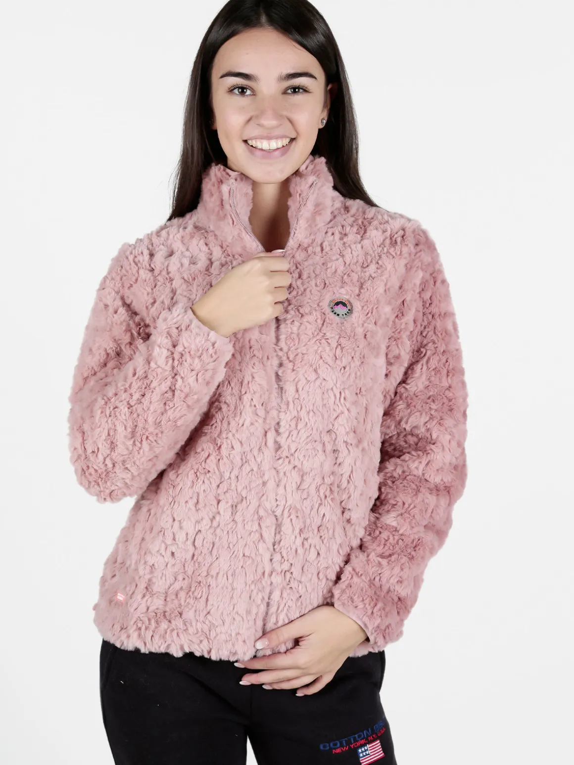Be Board Giacca donna sportiva in ecopelo con zip