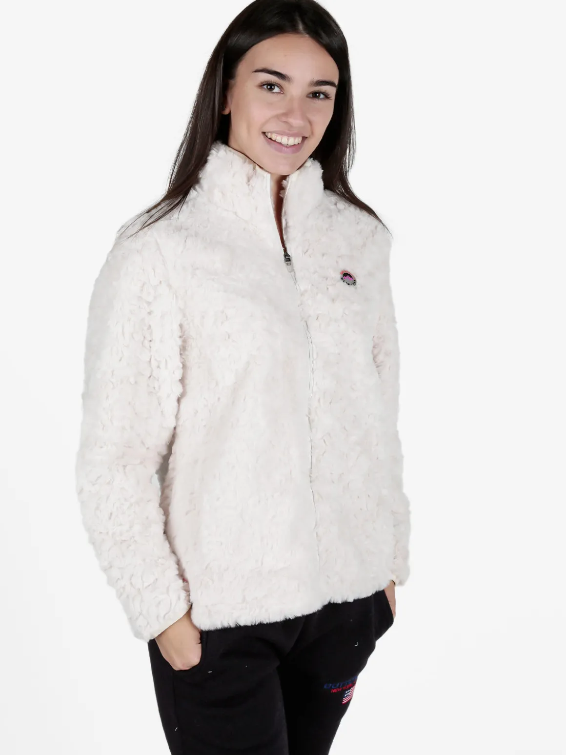 Be Board Giacca donna sportiva in ecopelo con zip