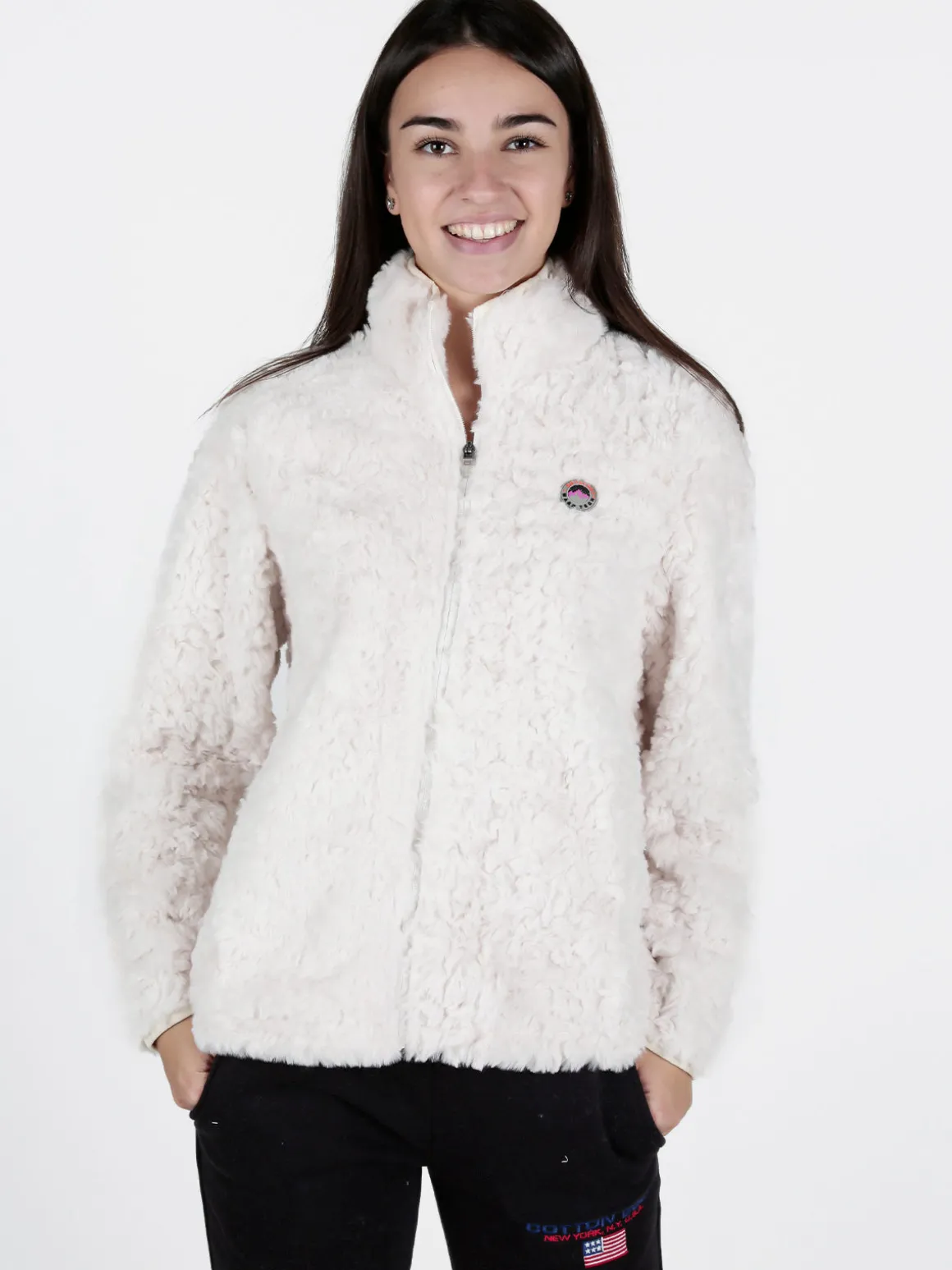 Be Board Giacca donna sportiva in ecopelo con zip
