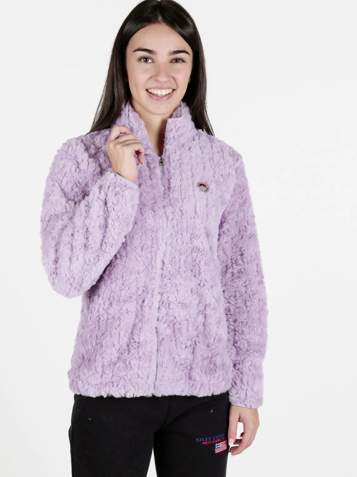 Be Board Giacca donna sportiva in ecopelo con zip