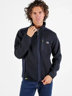 Be Board Giacca sportiva da uomo a collo alto con zip - blu scuro