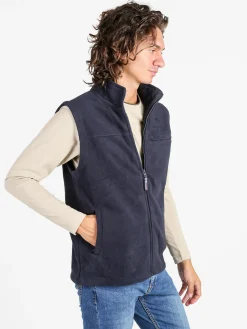 Be Board Gilet uomo in pile con zip - blu scuro
