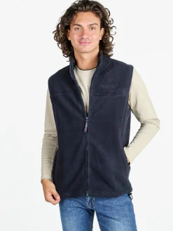 Be Board Gilet uomo in pile con zip - blu scuro