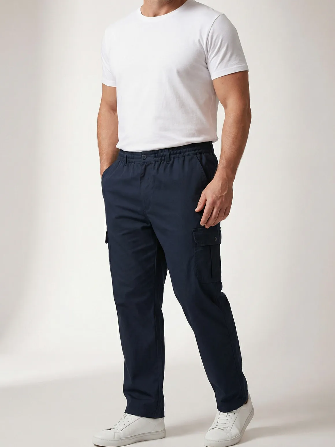 Be Board Pantaloni cargo da uomo in cotone - blu scuro