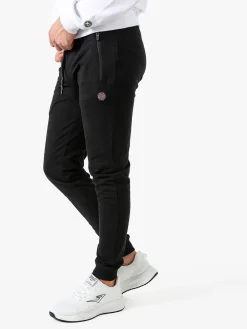 Be Board Pantaloni sportivi da uomo in cotone con coulisse e polsini - nero