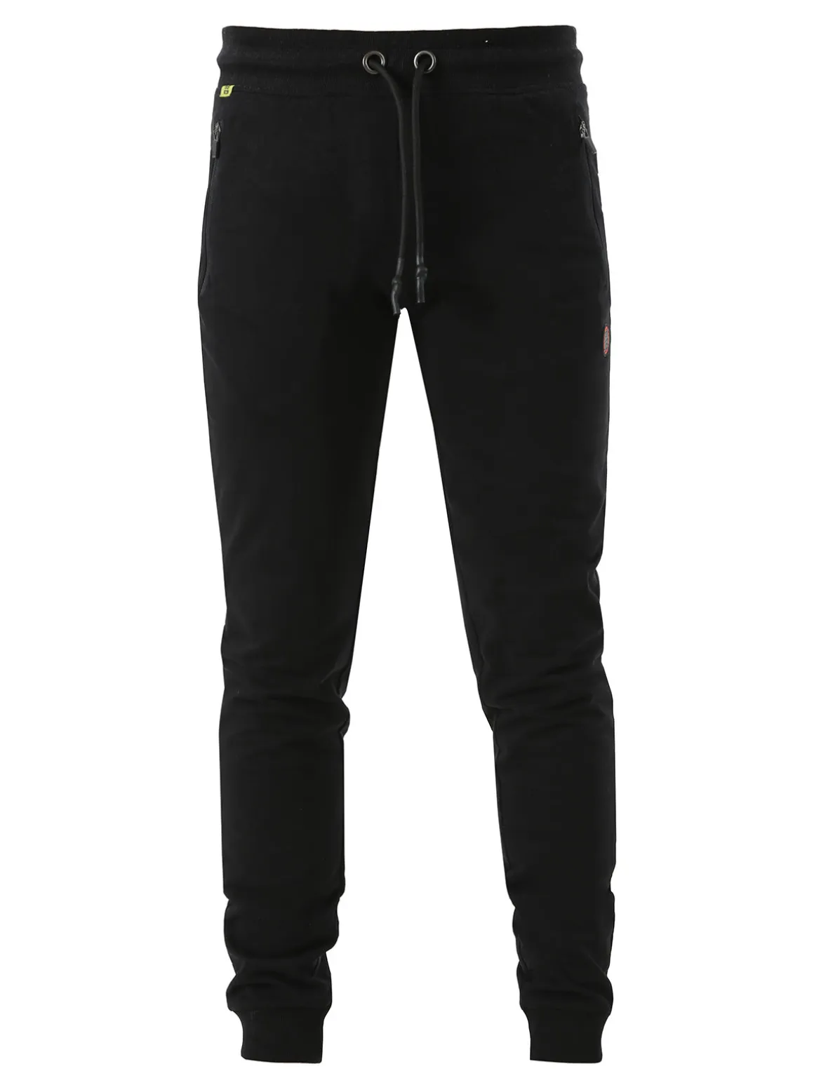 Be Board Pantaloni sportivi da uomo in cotone con coulisse e polsini - nero