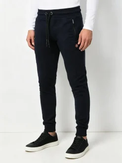 Be Board Pantaloni sportivi da uomo in cotone con coulisse e polsini - blu scuro