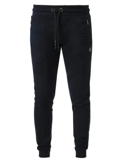 Be Board Pantaloni sportivi da uomo in cotone con coulisse e polsini - blu scuro
