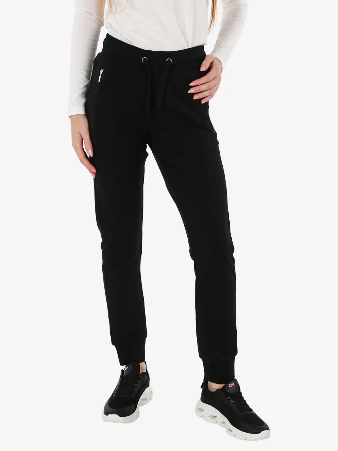 Be Board Pantaloni tuta donna con polsini - nero