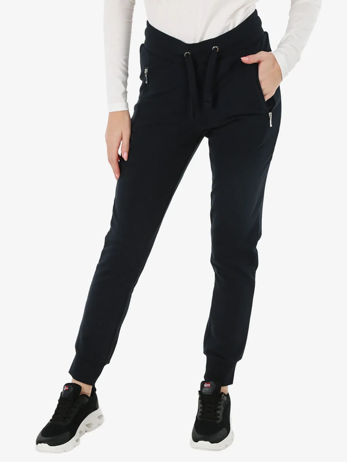 Be Board Pantaloni tuta donna con polsini - blu scuro