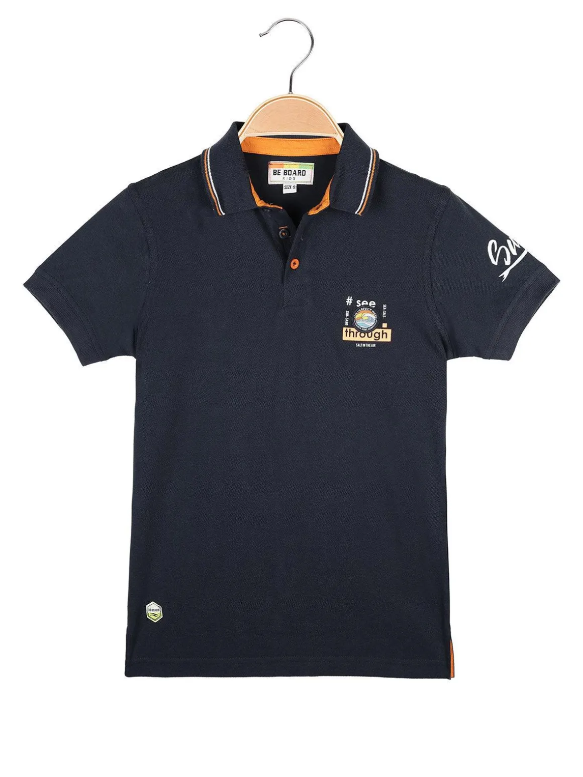 Be Board Polo da bambino a manica corta con scritta