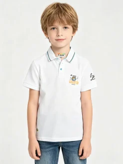 Be Board Polo da bambino a manica corta con scritta