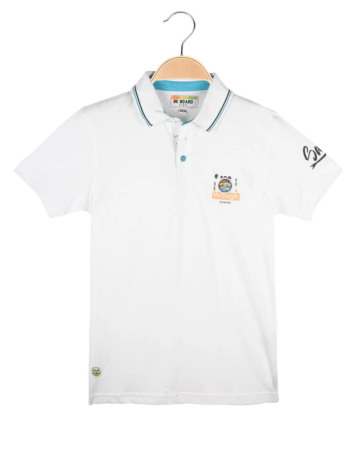 Be Board Polo da bambino a manica corta con scritta