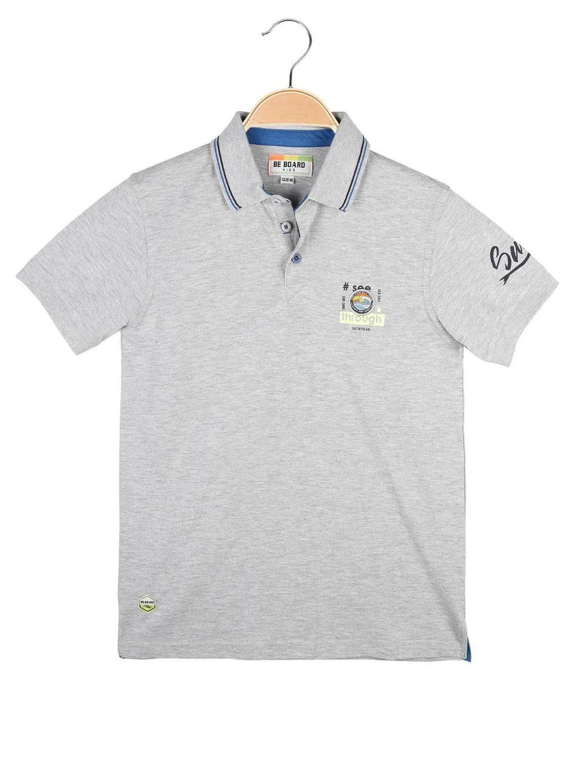 Be Board Polo da bambino a manica corta con scritta
