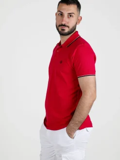 Be Board Polo da uomo in cotone a maniche corte