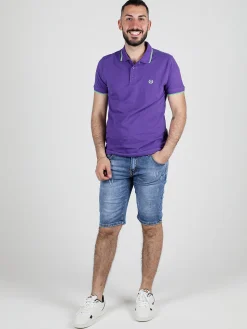 Be Board Polo da uomo in cotone a maniche corte