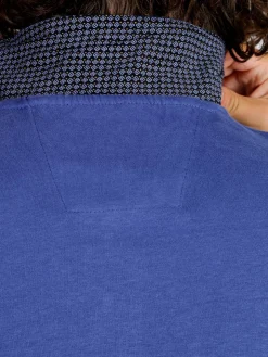 Be Board Polo uomo a maniche lunghe in cotone - blu