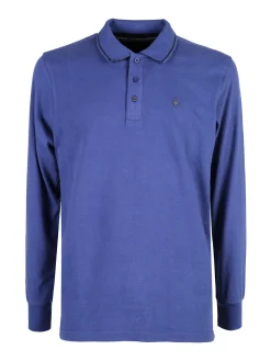 Be Board Polo uomo a maniche lunghe in cotone - blu