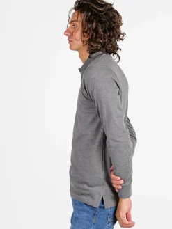 Be Board Polo uomo a maniche lunghe in cotone - grigio scuro