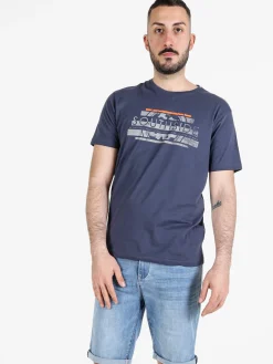 Be Board T-shirt girocollo da uomo in cotone con stampa