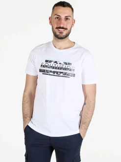 Be Board T-shirt girocollo da uomo in cotone con stampa