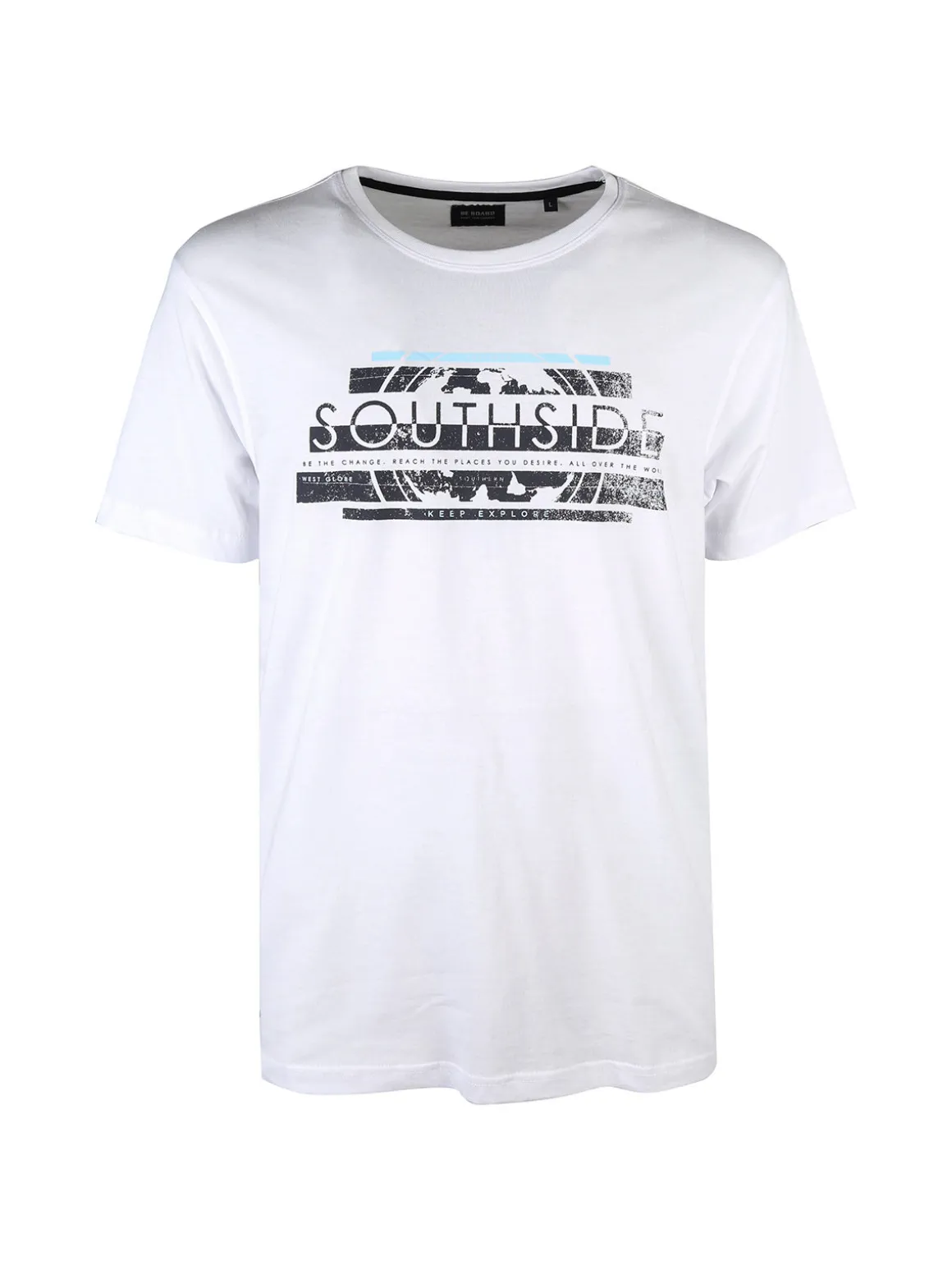 Be Board T-shirt girocollo da uomo in cotone con stampa