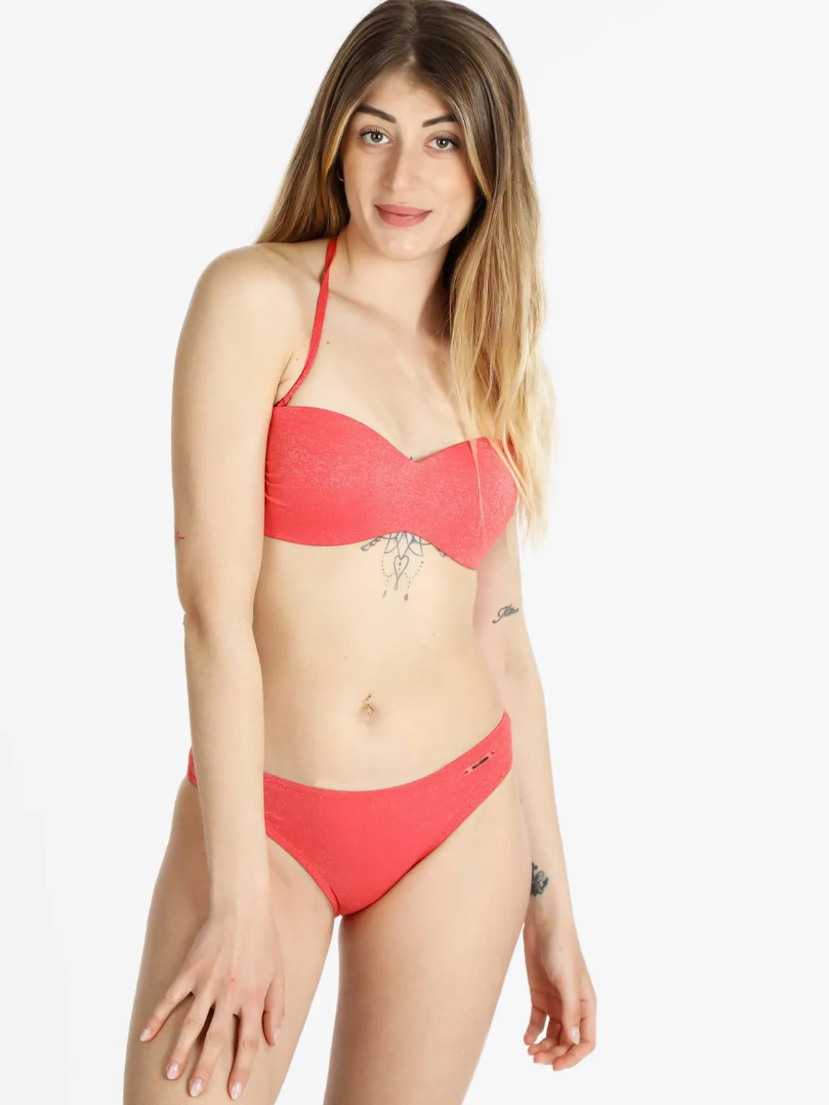 Bellissima Costume bikini donna a fascia in lurex