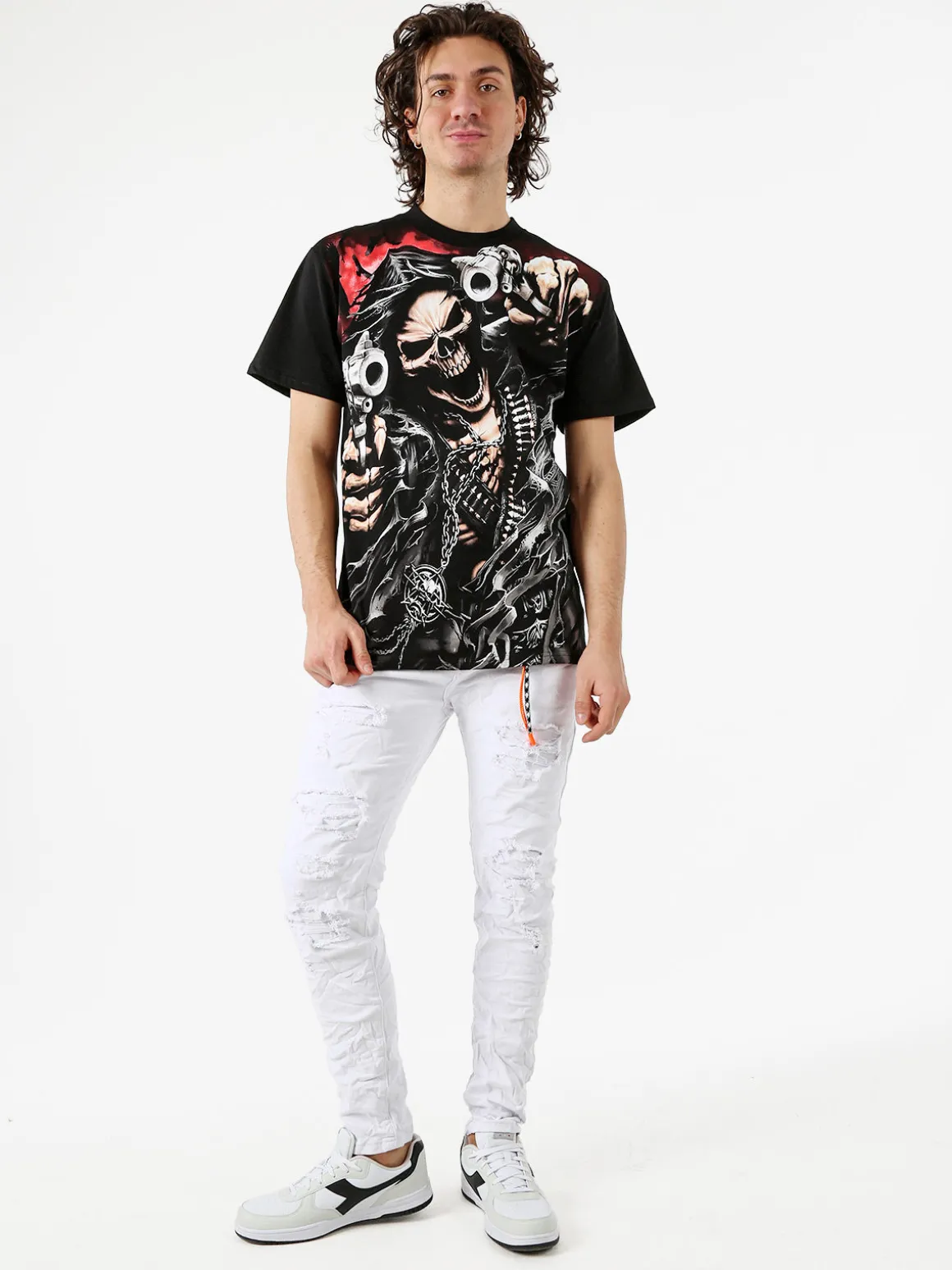 Belman T-shirt da uomo in cotone con stampa - nero