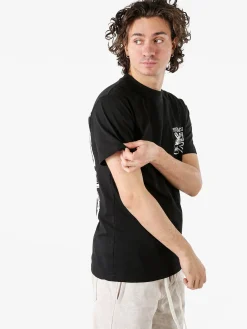 Belman T-shirt da uomo in cotone con stampa dietro - nero