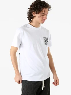 Belman T-shirt da uomo in cotone con stampa dietro - bianco