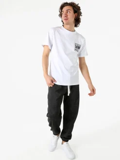 Belman T-shirt da uomo in cotone con stampa dietro - bianco